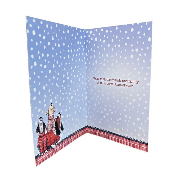 Holiday Cards Leanin Tree Cards Happy Howlidays 3D Howling Dogs 8 Each Open Box - Picture 2 of 7